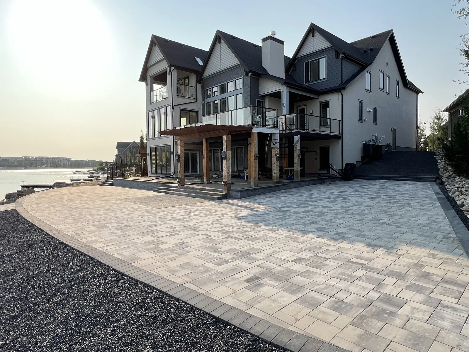 Paver stone patio installation in Calgary